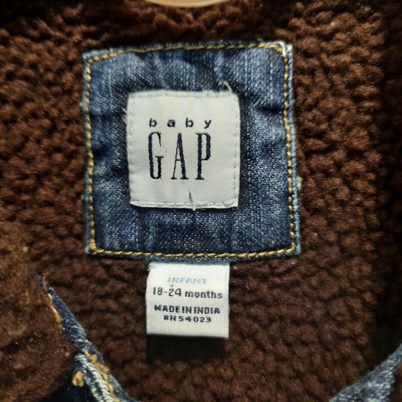 Baby GAP Infant Toddler Denim Blue Jean  Jacket Size 18-24M ski team pre-owned - Picture 4 of 4